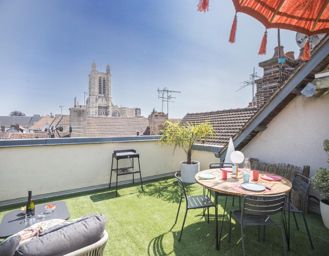 Le Rooftop - Vue Cathedrale - Climatisation Troyes Esterno foto